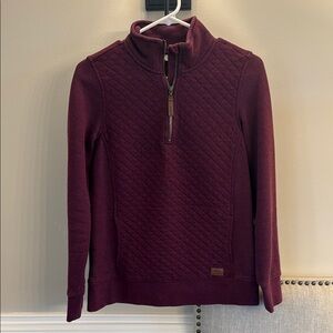 LL Bean Burgundy Quilted Half-Zip Pullover